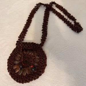 Handcrafted Brown Seed Bag